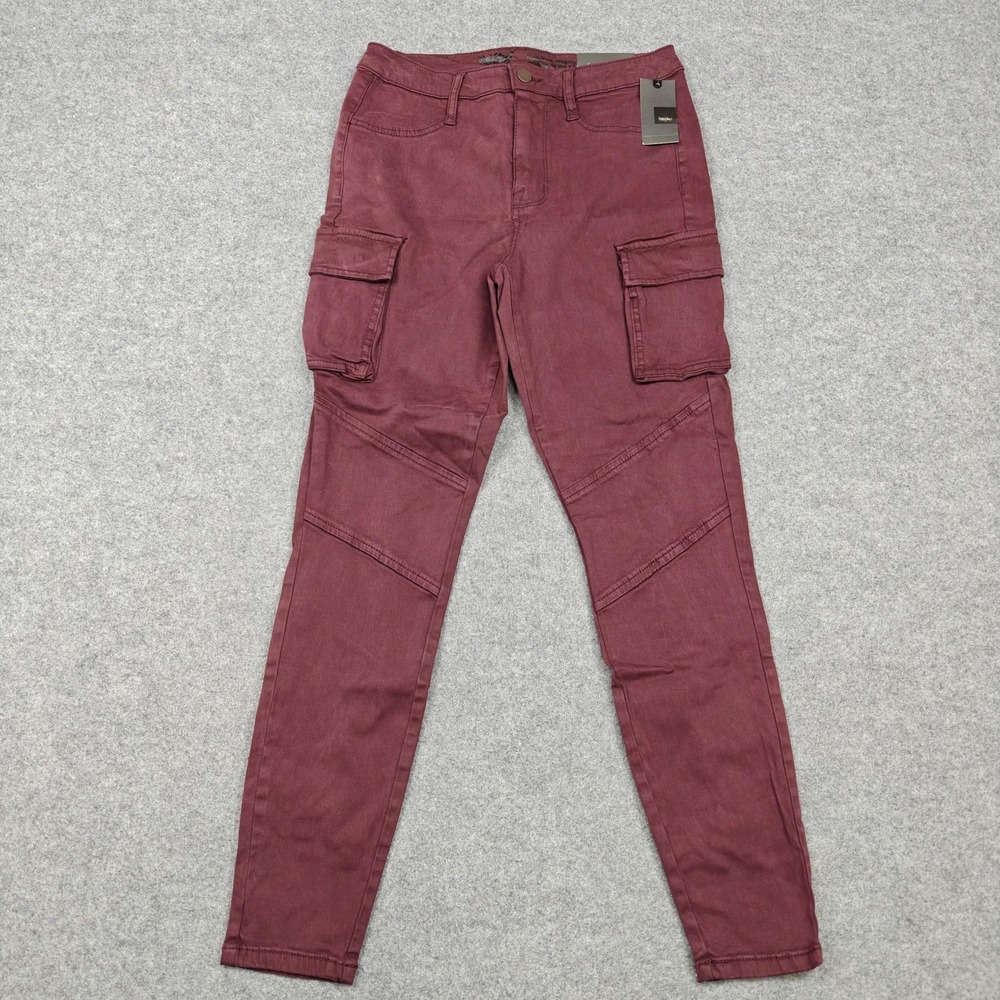 Mossimo‎ High Rise Jegging Jeans Womens 4/27 Red Cargo Super Stretch Denim New